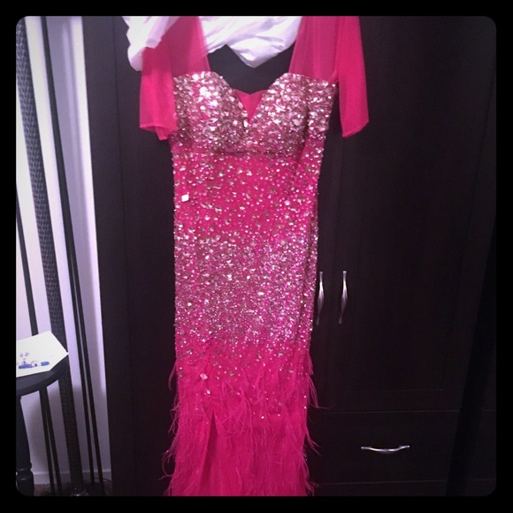 Hot pink evening dress size 14