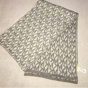 Grey Michael Kors logo scarf