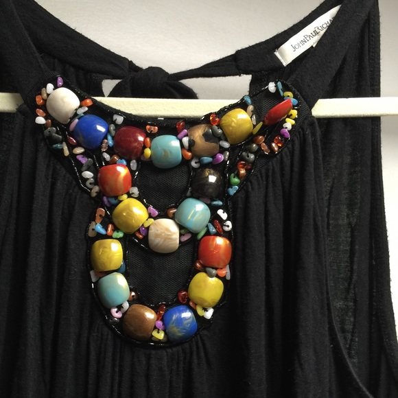 John Paul Richard Tops - Multicolored beaded shirt