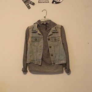 Striped cropped hoodie