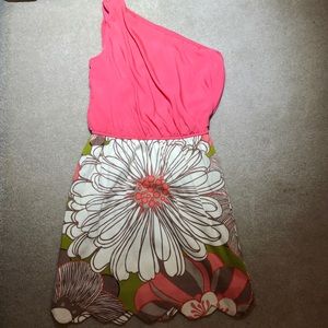 Pink Floral Scalloped Dress