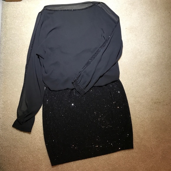 Black Studded Mini Dress