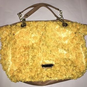 Betsey Johnson Yellow rosette Shoulder bag