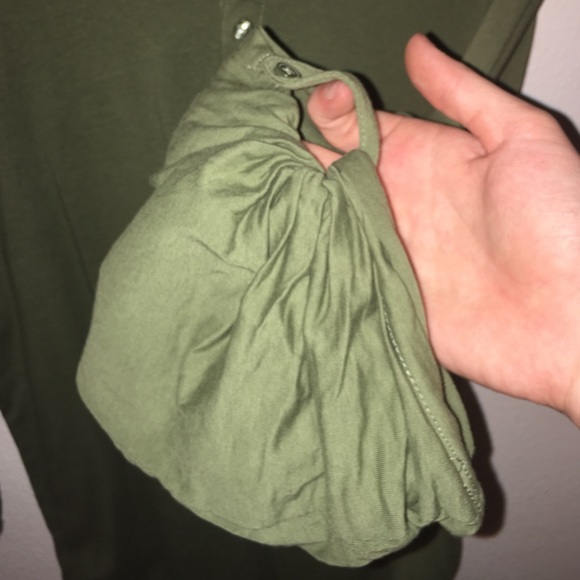 Sleek Button Shirt (Olive Green) - Picture 3 of 3