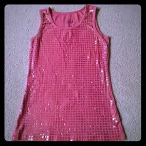 Hot pink sequin tank top