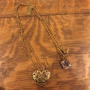 Authentic COACH locket long necklace
