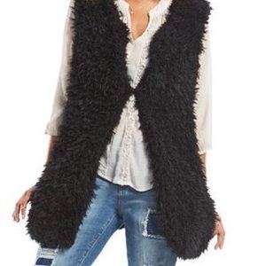 Madden Girl Black Faux Fur Vest