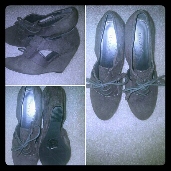 Bakers Size 8 Grey wedge heels - Picture 1 of 1