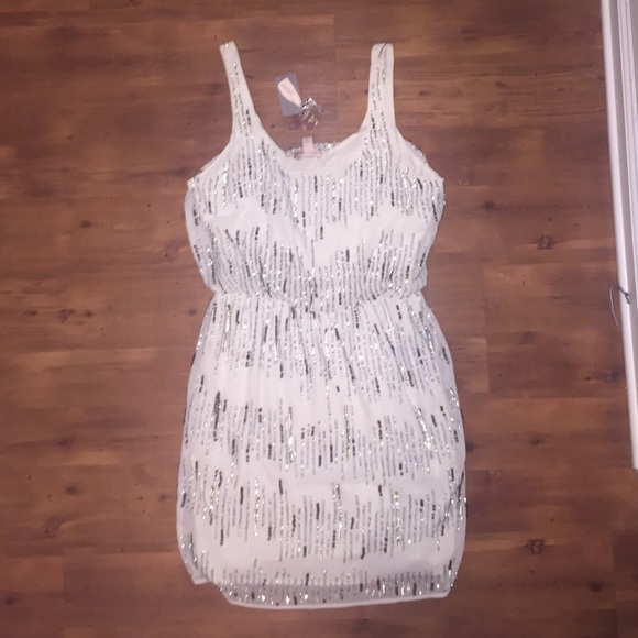 White sequin dress