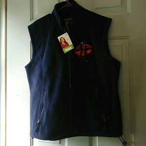 Turfer Brand Dark Blue Fleece Vest Size Large