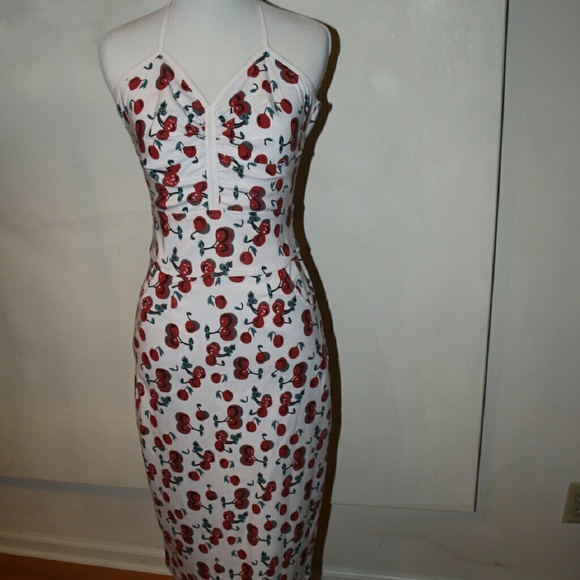 Cherry Pattern Bettie Page Dress