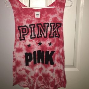 Vs PINK Red TieDye Muscle Tee