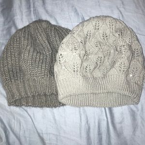 🔴SOLD🔴 Grey slouchy beanie bundle
