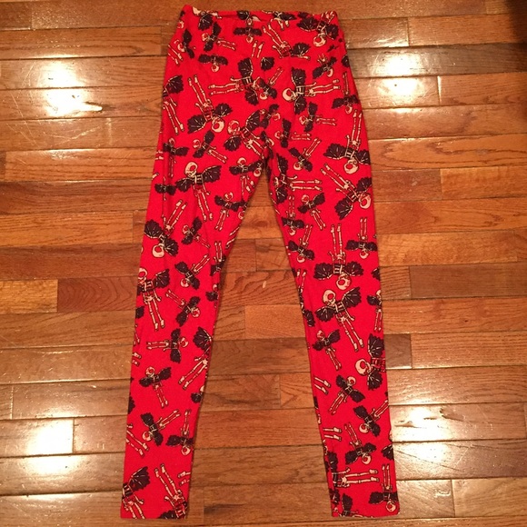 LulaRoe red skeleton leggings ⚡️ PRICE CUT!⚡️
