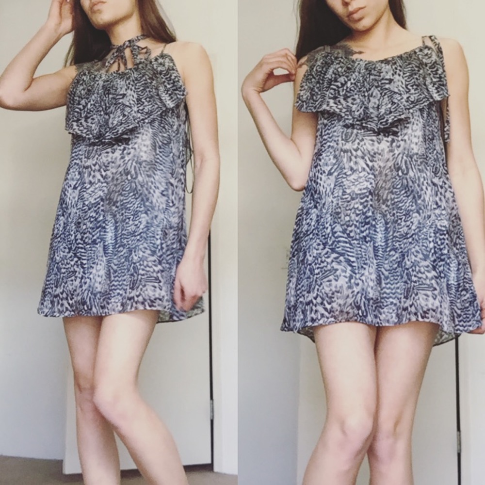 Feather Patterned Summer Dress