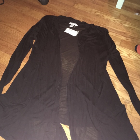 Light thin black cardigan with pockets