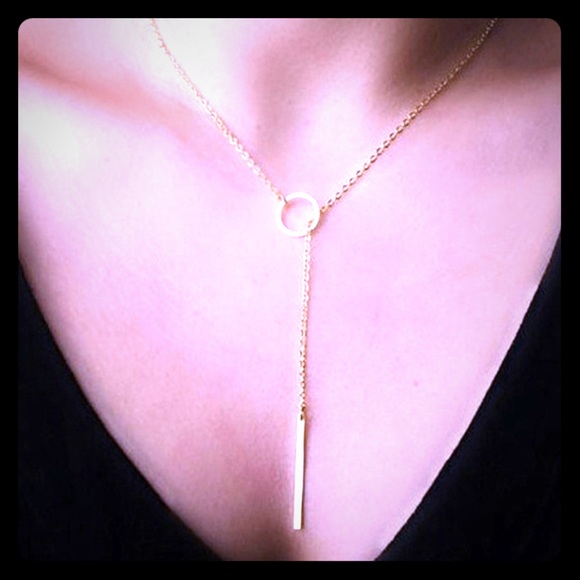 Jewelry - Circle & Bar Drop Necklace