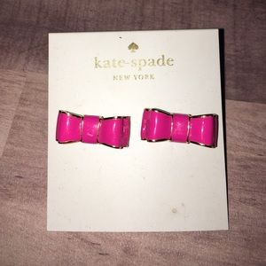 Authentic Kate Spade pink bow earrings