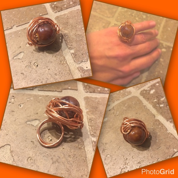 Brown Ceramic Ball Ring - Picture 3 of 7