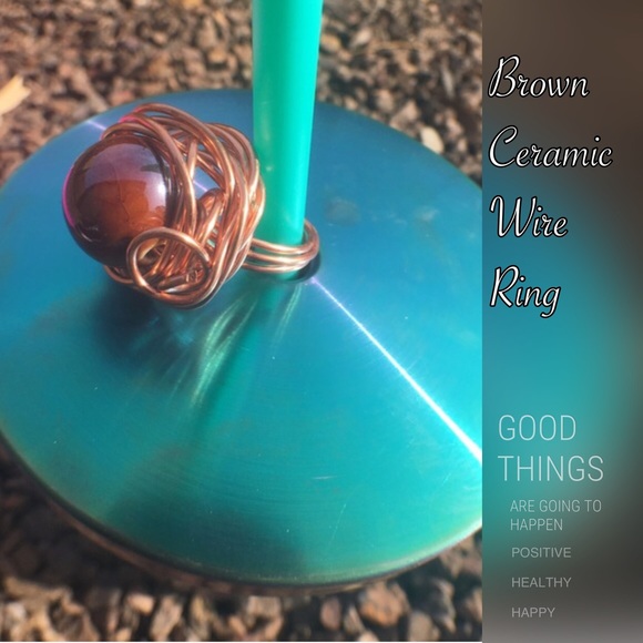 Brown Ceramic Ball Ring - Picture 2 of 7