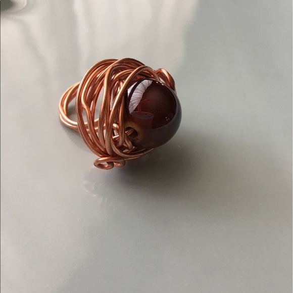 Brown Ceramic Ball Ring - Picture 6 of 7