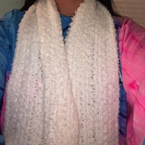 Incredibly soft white sparkly winter scarf
