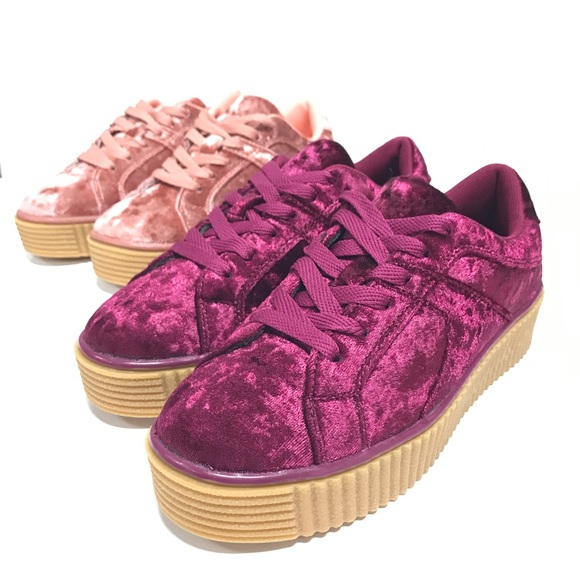 Shoes - Wine Velvet Creepers