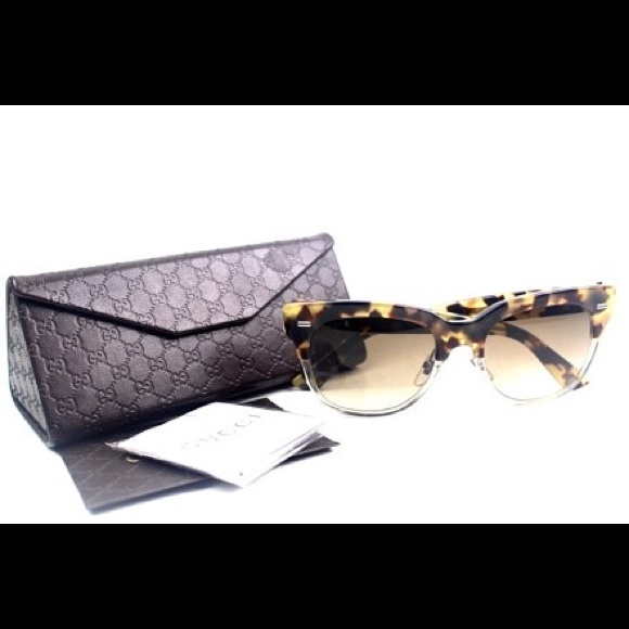 Gucci Tortoise Havana Round Sunglasses New GG3744