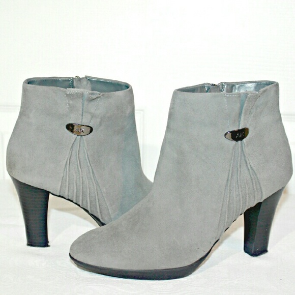 Anne Klein Grey Suede Booties