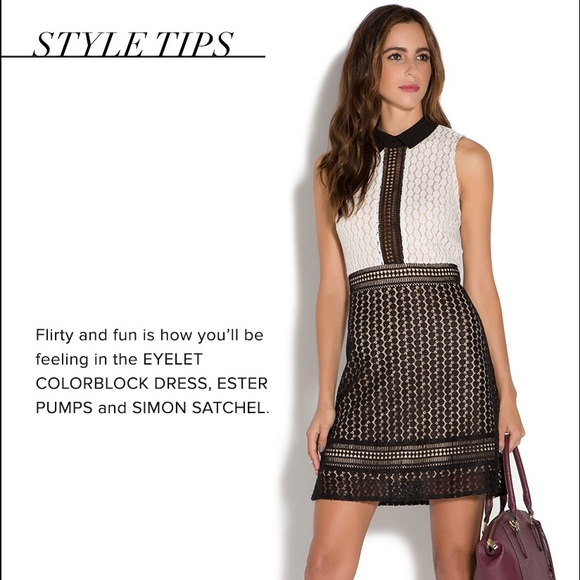 NWT Eyelet Colorblock Dress