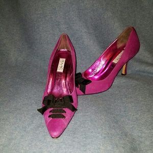 Isaac pink suede pointy toe laced heels