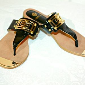 Isola Black Patent Leather Italian Flats