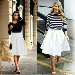 White A- Line Skirt