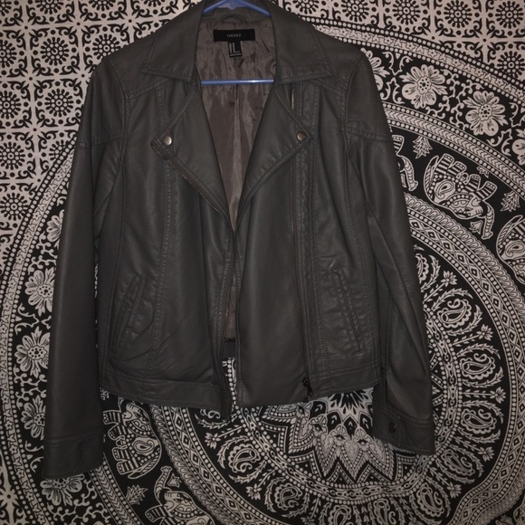 Jackets & Blazers - Forever 21 grey leather jacket