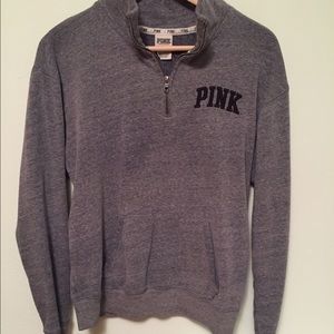 VS Pink Grey Quarter Zip