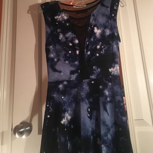Mystic skater Galaxy dress with mesh inserts
