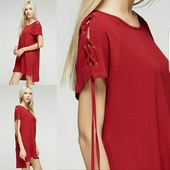 Tshirt dress with shoulder tie - Picture 2 of 3