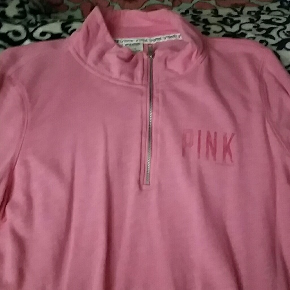 Pink pullover lightweight sweater zip up front - Picture 2 of 4