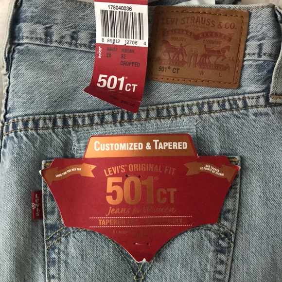 Levi's 501 CT Boyfriend Crop Jeans Sunset Patch - Picture 4 of 4