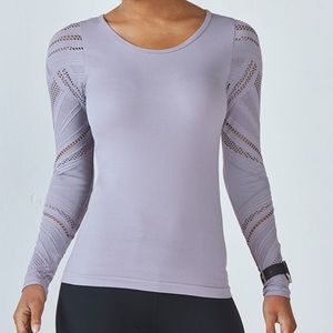 Isabella Seamless Long Sleeve Top- Platinum