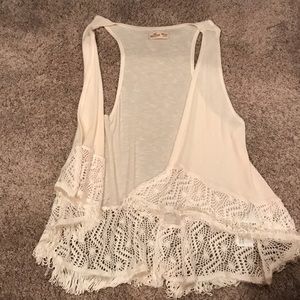 Sleeveless cream cardigan from Hollister
