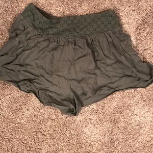 Olive green flowy shorts American Eagle