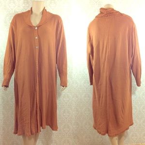 Camel colored brown long duster sweater 26/28
