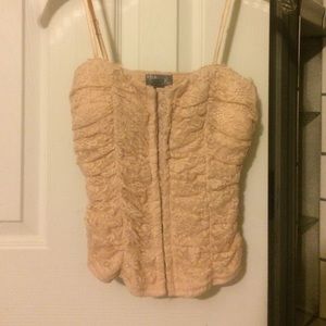Peach lace corset top