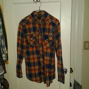 Hurley Plaid Button Down Shirt Size L