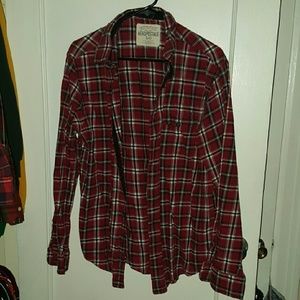 Aeropostale Red Plaid Flannel Shirt L