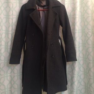 J Crew dark gray belted stadium cloth peacoat