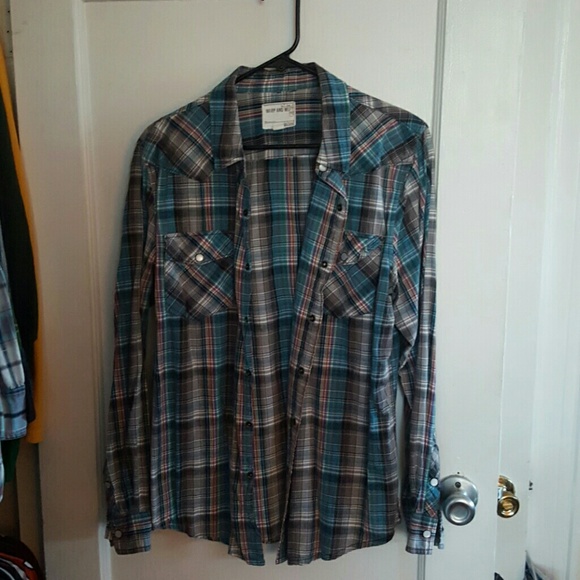 Warp and Weft Button Down Plaid Shirt