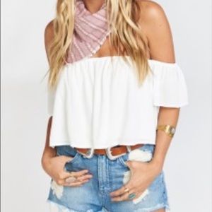 Show me your mumu white top. New with tags.