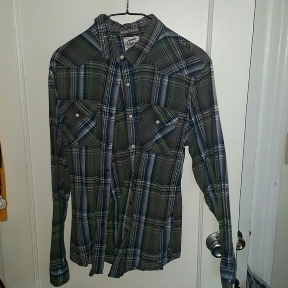 44mm Plaid Button Down Shirt Large